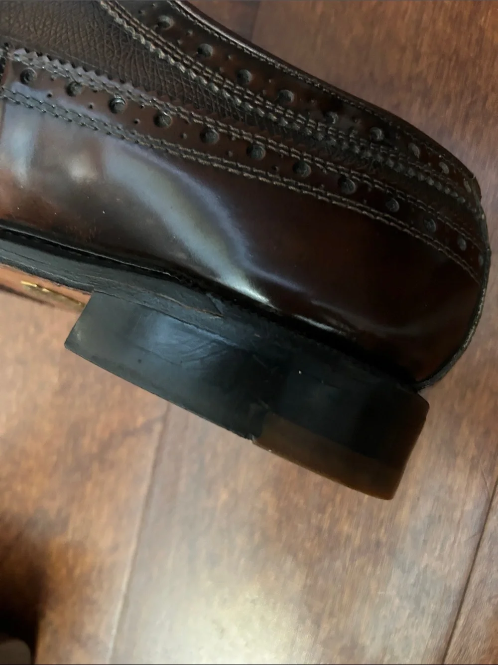 Men’s Esquire Korean Brand Brown Wingtip Oxford Dress Shoes, Size 9.5 E